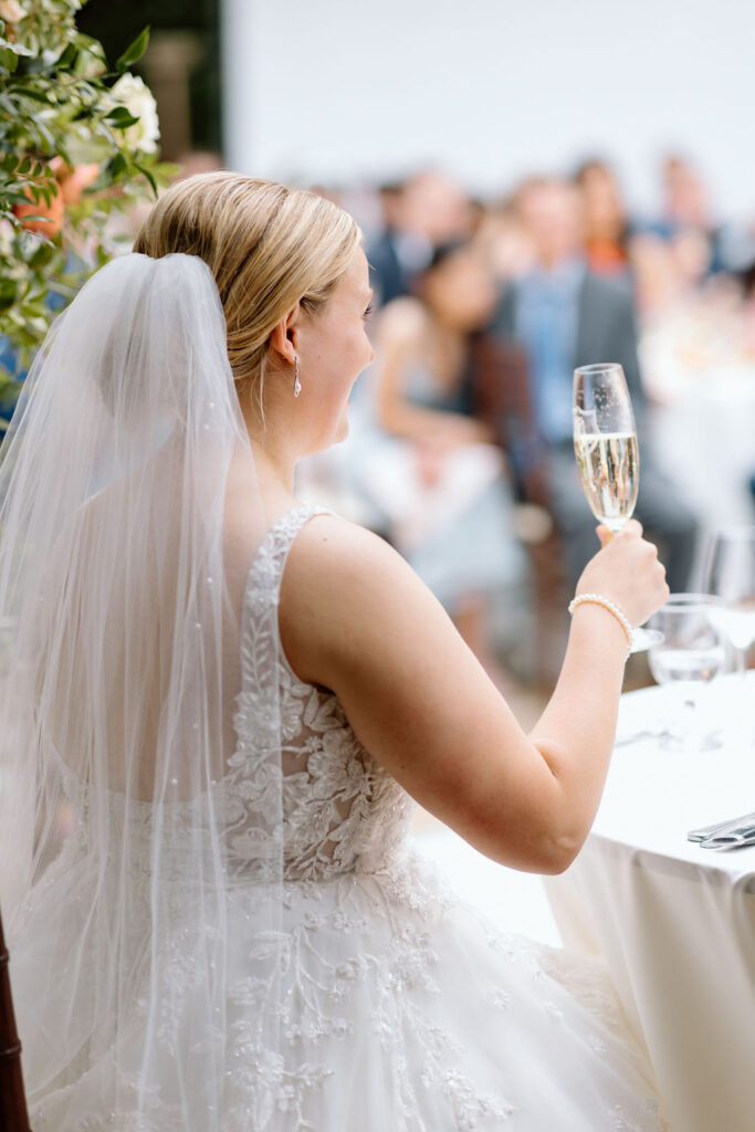 Bride with champagne
