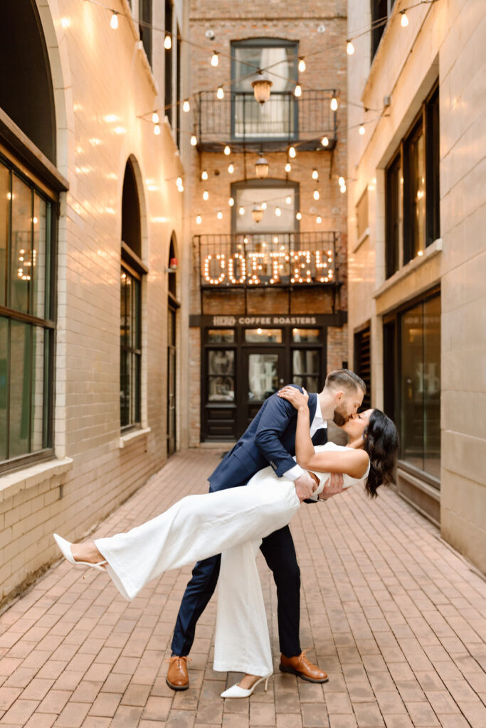 fun engagement session in chicago
