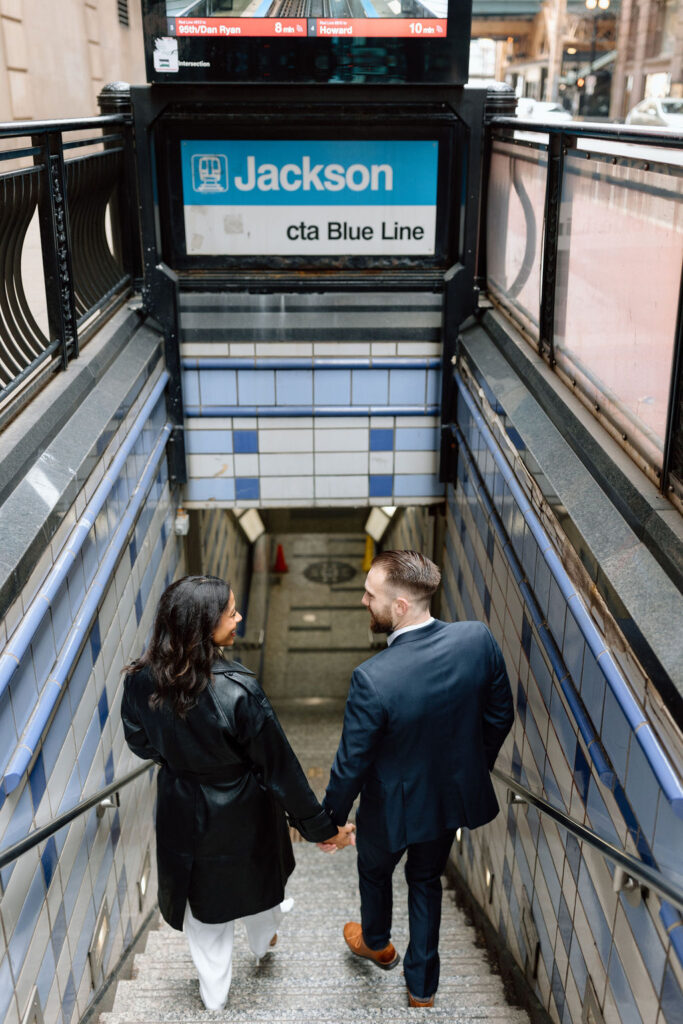 train station engagement session
