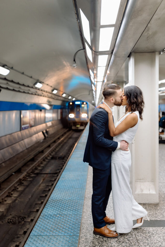 engagement session at train station